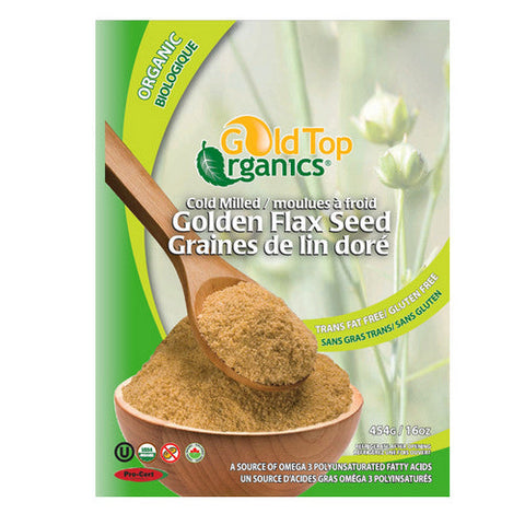 Gold Top Organics, Cold Milled Golden Flax Seed, 454 Grams