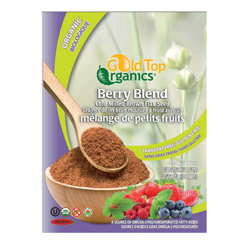 Gold Top Organics, Berry Blend Milled Brown Flax Seed, 454 Grams