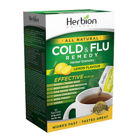 Herbion, Herbion Cold & Flu Lemon Flavour, 10 Count