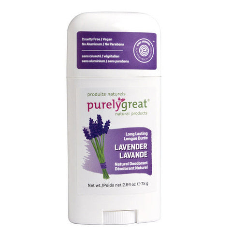 Purelygreat, Natural Deodorant Stick Lavender, 75 Grams