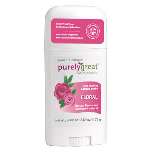 Purelygreat, Natural Deodorant Stick Floral, 75 Grams