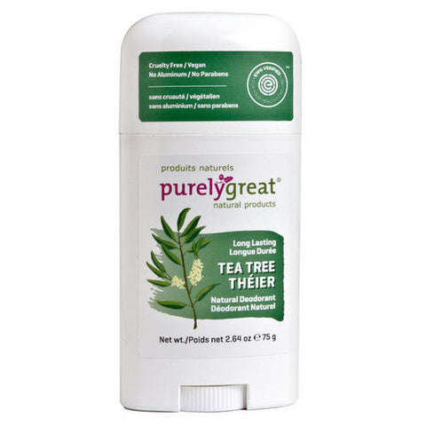 Purelygreat, Natural Deodorant Stick Tea Tree, 75 Grams