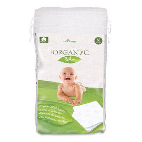 Organyc, Baby Cotton Squares, 60 Count