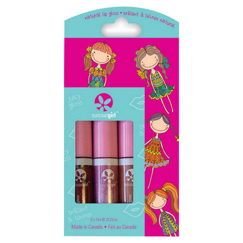 Suncoat, Juicy Gloss Lip Gloss Trio, 1set