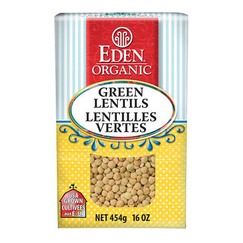 Eden Foods, Organic Green Lentils Dry, 454 Grams