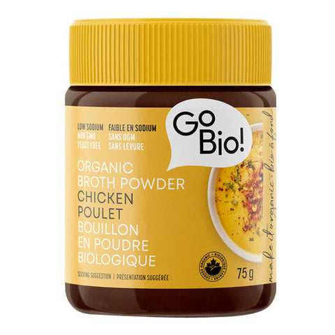 GoBio!, Organic Broth Powder Chicken, 75 Grams