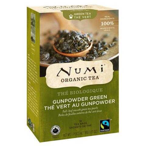 Numi, Organic Gunpowder Green Tea, 18 Count