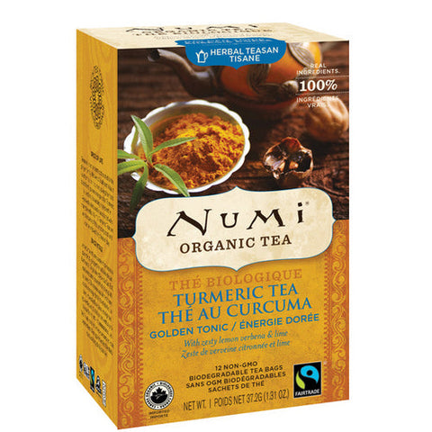 Numi, Organic Golden Tonic Turmeric Tea, 12 Count