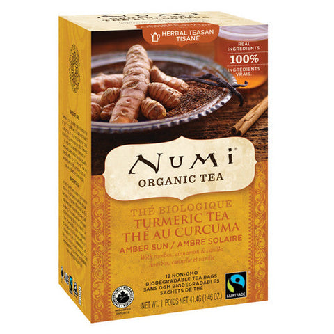 Numi, Organic Amber Sun Turmeric Tea, 12 Count