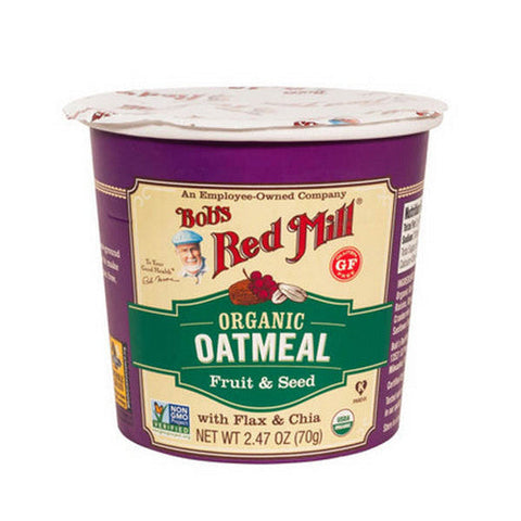 Bobs Red Mill, Organic Oatmeal Fruit And Seed Cups, 2.47 Oz