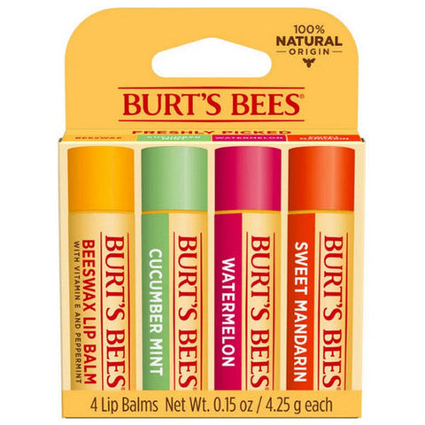 Burts Bees, Freshly Picked Lip Balm, 4 Count