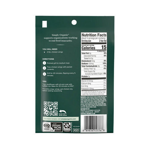 Simply Organic, Buffalo Dry Rub, 0.95 Oz