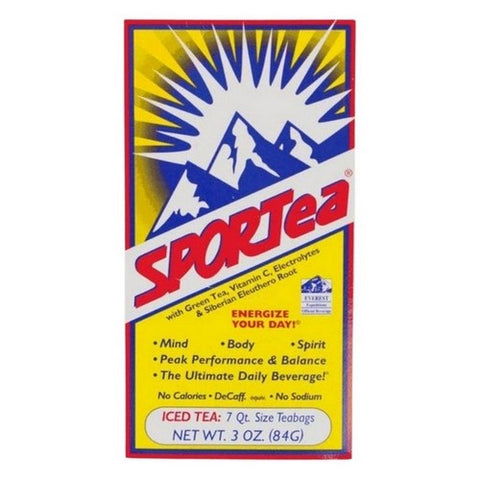 Sportea, 7 Quart Size Iced With Green Tea Vitamin C Electrolytes And Siberian Eleuthero Root, 3 Oz