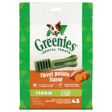 Greenies, Dog Dental Treats Teenie Sweet Potato, 12 Oz / 43 Count