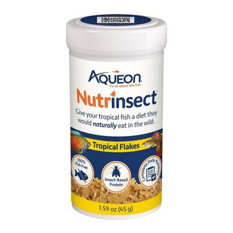 Aqueon, Nutrinsect Fish Free Fish Food Tropical Flakes, 1.59 Oz