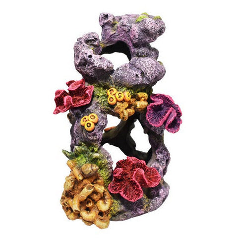 Hikari, Marine Series Rock And Coral Swim Through Resin Ornament, 1 Count / 7.5 Inches