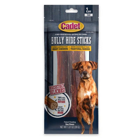 Cadet, Bully Hide Sticks All Natural Dog Chews Small Stick, 2 Count