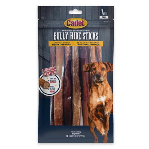 Cadet, Bully Hide Sticks All Natural Dog Chews Large Stick, 7 Count