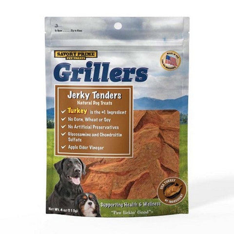 Savory Prime, Girllers Jerky Tenders Dog Treats Turkey, 1 Count / 4 Oz (Strip)