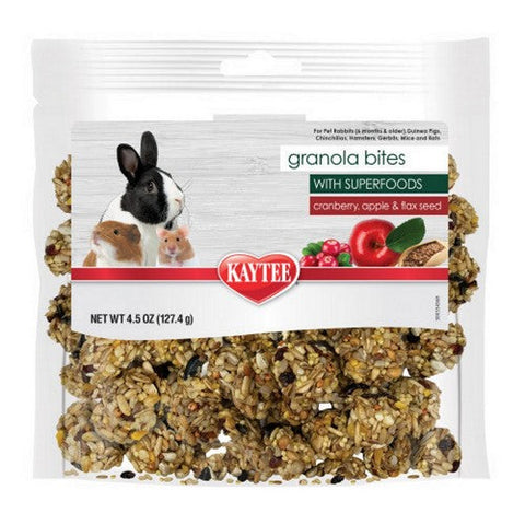 Kaytee, Granola Bites with Superfoods Cranberry, Apple and Flax, 1 Count / 4.5 Oz