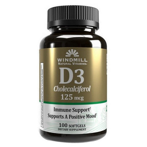 Windmill, Vitamin D3, 125 Mcg, 100 Softgels