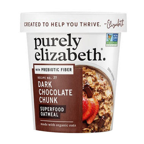Purely Elizabeth, Superfood Oatmeal Dark Chocolate Chunk With Prebiotic Fiber, 1.76 Oz (Case Of 12)