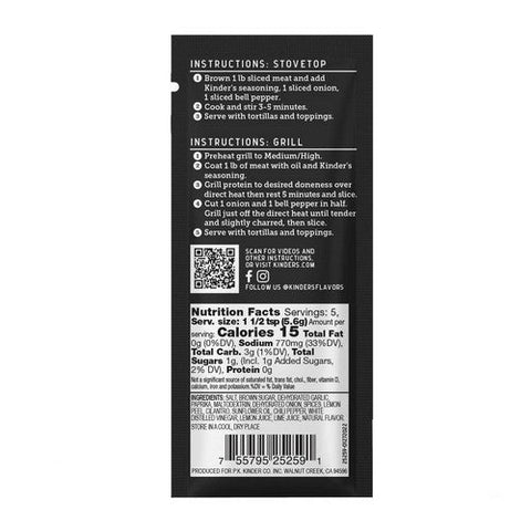 Kinders, Mexican Seasoning The Fajita Blend, 1 Oz (Case Of 15)