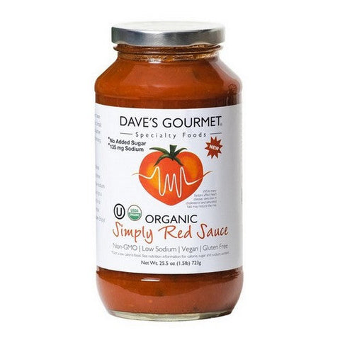 Daves Gourmet, Organic Simply Red Sauce, 25.5 Oz(Case Of 6)