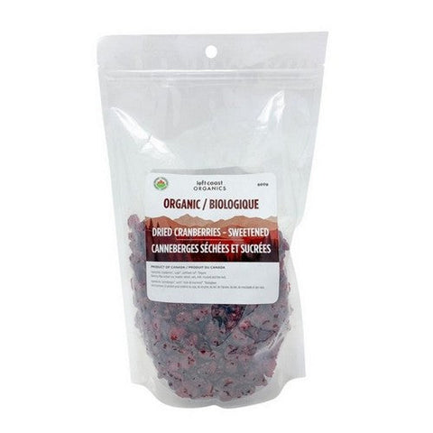 Left Coast Naturals, Organic Cranberries Sweetened Dried, 600 Grams (Case Of 6)
