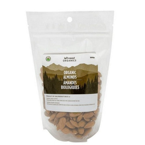 Left Coast Naturals, Organic Almonds Raw, 300 Grams (Case Of 12)