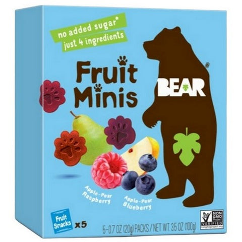 Bear, Fruit Minis Raspberry Blueberry, 3.5 Oz (Case Of 4)