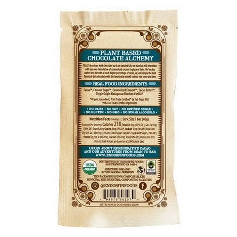 Endorfin Foods, Caramelized Coconut Milk Chocolate Bars, 1.4 Oz (case Of 9)