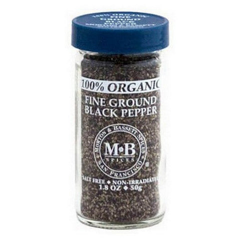 Morton & Bassett, Organic Morton Fine Ground Black Pepper, 1.8 Oz (Case Of 3)