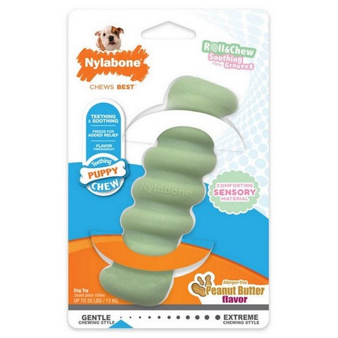 Nylabone, Sensory Material Puppy Teething Toy Peanut Butter, 1 Count / Up To 25 Lbs (Small / Regular)