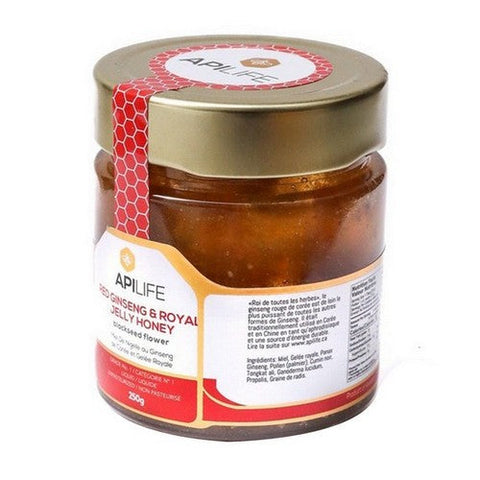 APILIFE, APILIFE Red Ginseng + Royal Jelly + Blackseed Honey, 6 X 250 Grams