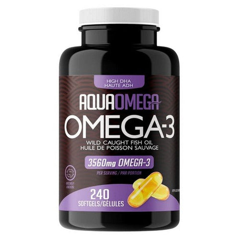 AquaOmega, Omega-3 Wild Caught Fish Oil High DHA, 3560 Mg, 240 Count