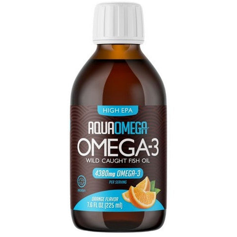 AquaOmega, Omega-3 Wild Caught Fish Oil High EPA Orange, 4380 Mg, 225 Ml