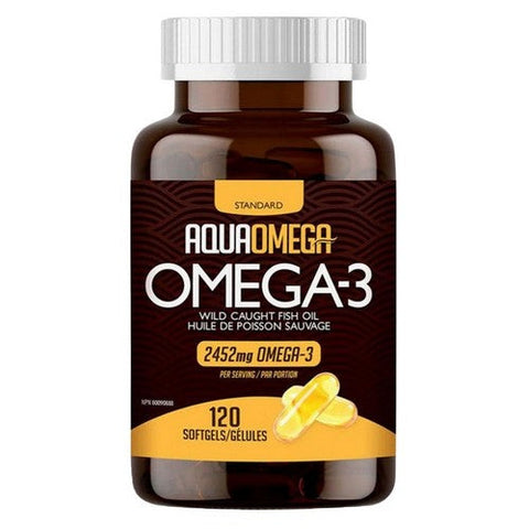 AquaOmega, Omega-3 Wild Caught Fish Oil Standard 3:1 Daily Maintenance, 2452 Mg, 120 Count