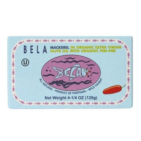 Bela, Mackerel In Organic Extra Virgin Olive Oil With Organic Piri Piri, 4.25 Oz (Case Of 12)