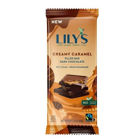 Lily's, Sweets Creamy Caramel Filled Dark Chocolate Bar, 2.8 Oz (Case Of 12)