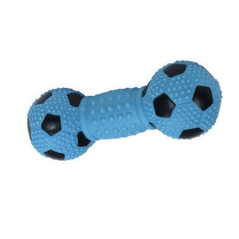 Rascals, Rascals Latex Soccer Dumbbell Dog Toy, Blue Lagoon, 5.5 Inches