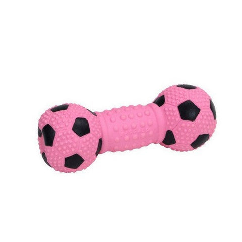 Rascals, Rascals Latex Soccer Dumbbell Dog Toy, Pink, 5.5 Inches