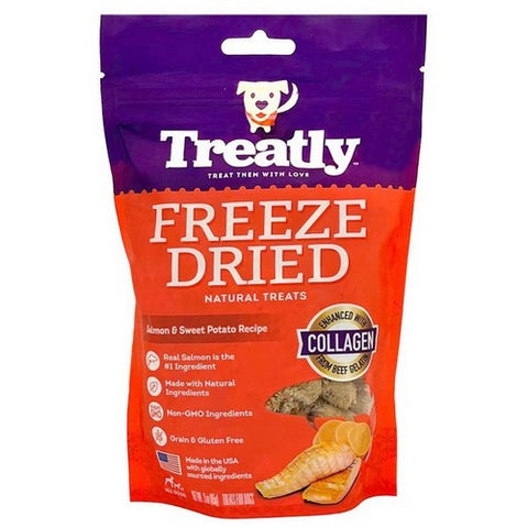 Treatly, Treatly Freeze Dried Dog Treats, Salmon & Sweet Potato, 3 Ounces