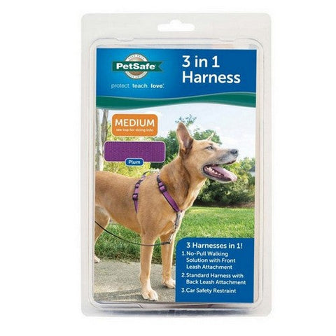 PetSafe, PetSafe 3in1 Dog Harness, Plum, Medium
