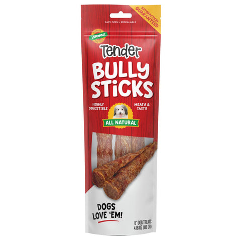 Lennox, Lennox Tender Bully Sticks Dog Treat, 8 Inches, 4.16 Ounces