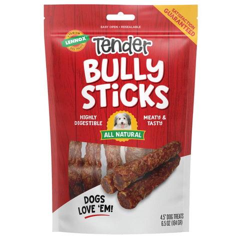 Lennox, Lennox Tender Bully Sticks Dog Treat, 4-5 Inches, 6.5 Ounces