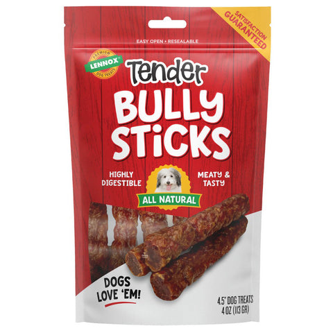 Lennox, Lennox Tender Bully Sticks Dog Treat, 4-5 Inches, 4 Ounces