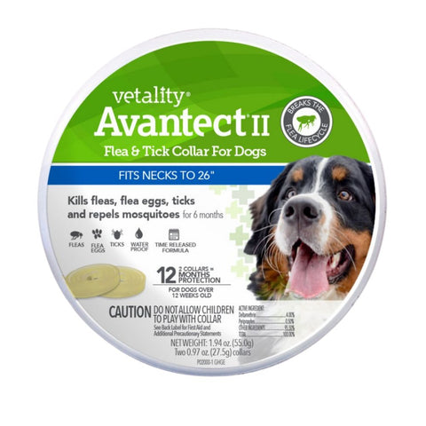 Vetality, Vetality Avantect II Flea & Tick Collar for Dogs, 26 Inches, 2 Count