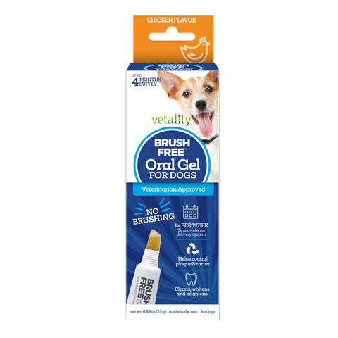 Vetality, Vetality Brush Free Oral Gel for Dogs, 25 Grams