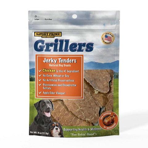 Savory Prime, Savory Prime Girllers Jerky Tenders Dog Treats, Chicken, 4 Ounces